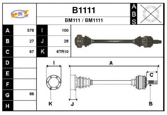 Arbre de transmission B1111