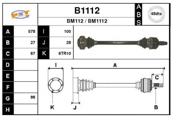 Arbre de transmission B1112