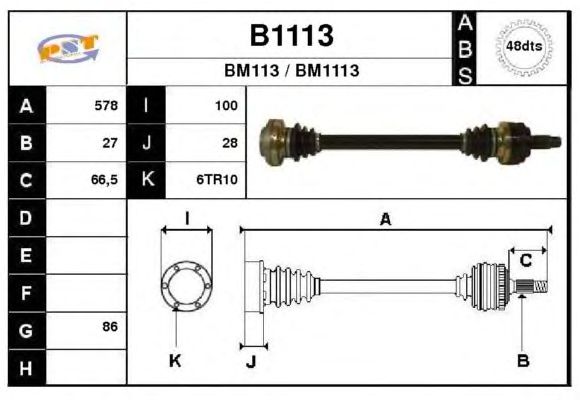 Arbre de transmission B1113