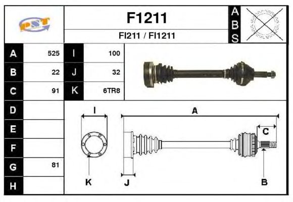Aandrijfas F1211