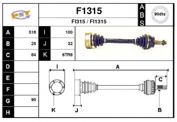 Aandrijfas F1315