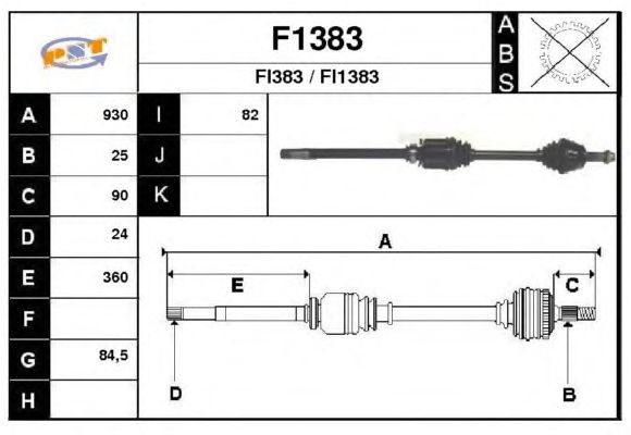 Aandrijfas F1383