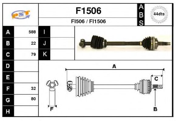 Arbre de transmission F1506