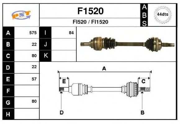 Aandrijfas F1520