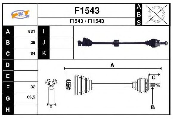 Aandrijfas F1543