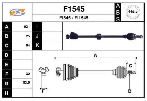 Aandrijfas F1545