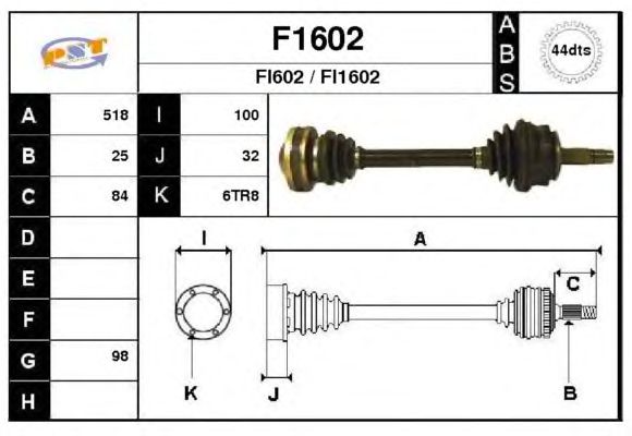 Arbre de transmission F1602