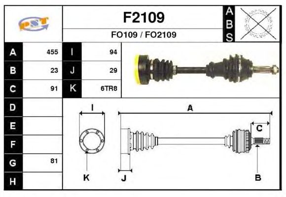 Aandrijfas F2109