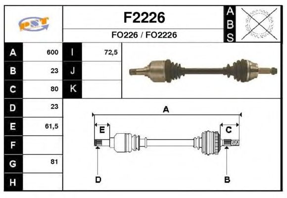 Aandrijfas F2226