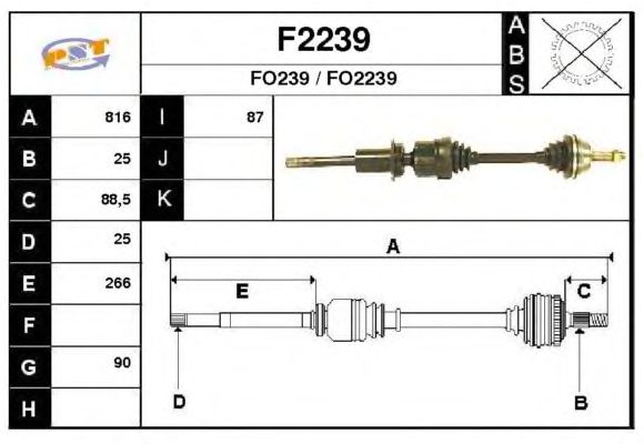 Drivaksel F2239