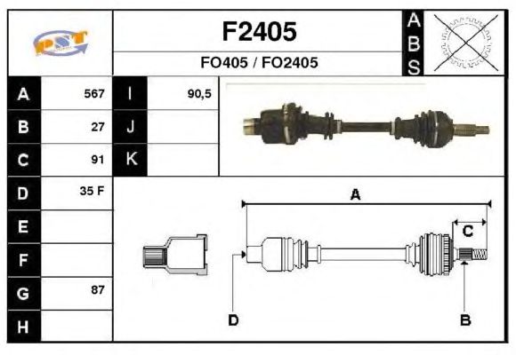 Arbre de transmission F2405