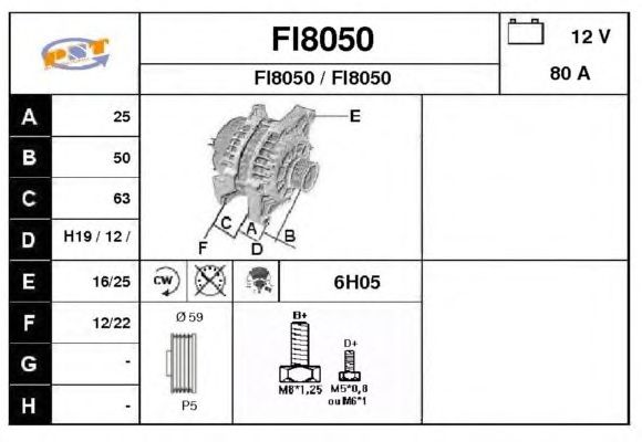 Alternator FI8050