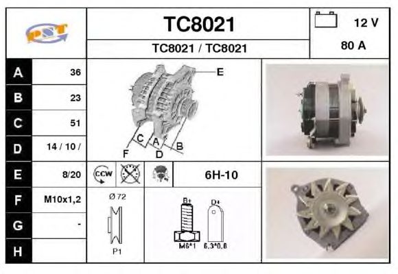 Alternator TC8021