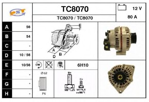 Alternator TC8070