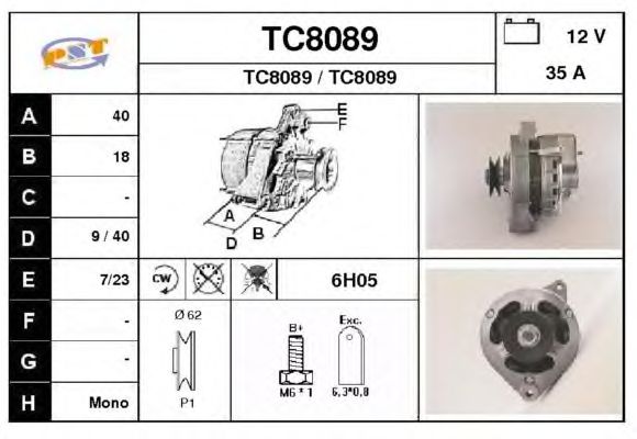 Alternator TC8089