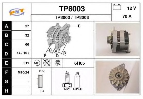 Alternator TP8003