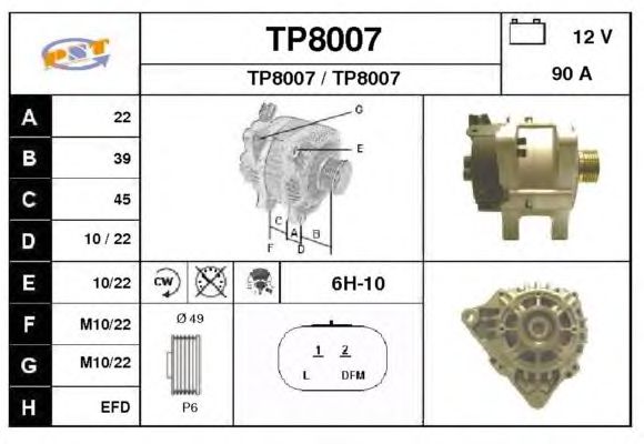 Alternator TP8007