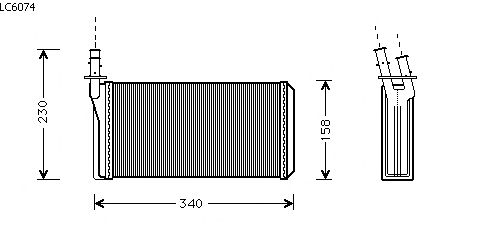 Permutador de calor, aquecimento do habitáculo LC6074