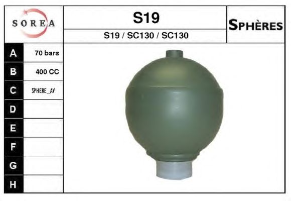 Acumulador de pressão, suspensão/amortecimento S19