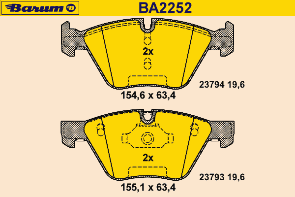 Bremsbelagsatz, Scheibenbremse BA2252