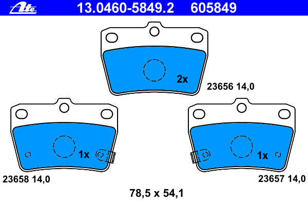 Brake Pad Set, disc brake 13.0460-5849.2