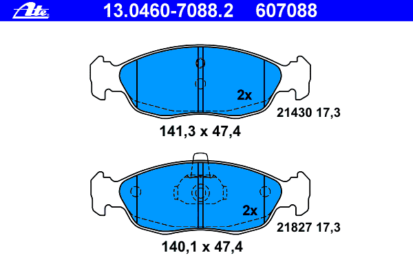 Brake Pad Set, disc brake 13.0460-7088.2