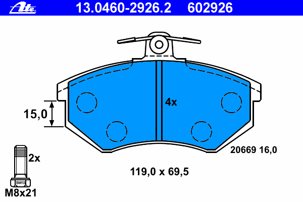 Brake Pad Set, disc brake 13.0460-2926.2