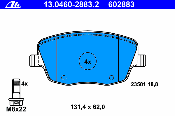 Brake Pad Set, disc brake 13.0460-2883.2