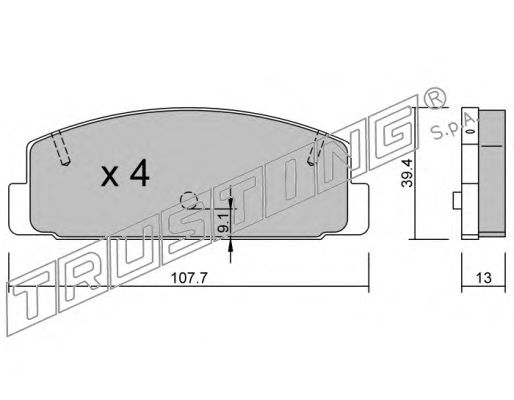 Комплект тормозных колодок, дисковый тормоз 311.1