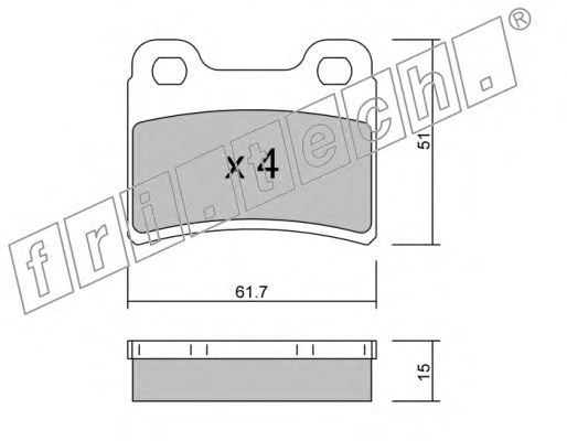 Комплект тормозных колодок, дисковый тормоз 551.0