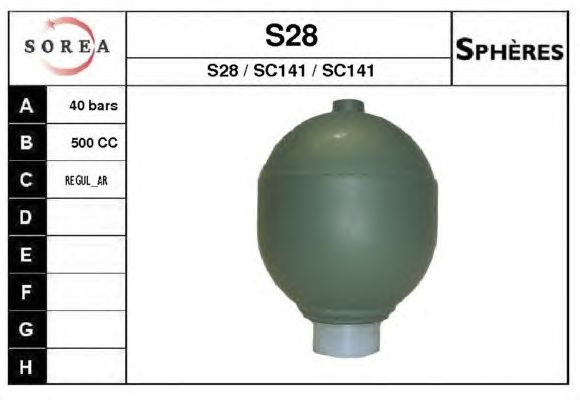 Suspension Sphere, pneumatic suspension S28