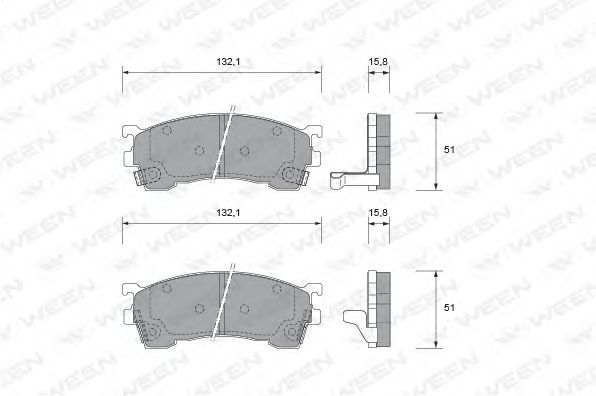 Brake Pad Set, disc brake 151-1665