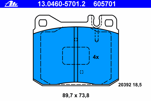 Brake Pad Set, disc brake 13.0460-5701.2