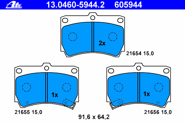 Brake Pad Set, disc brake 13.0460-5944.2