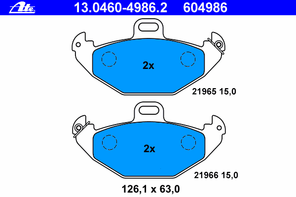 Brake Pad Set, disc brake 13.0460-4986.2