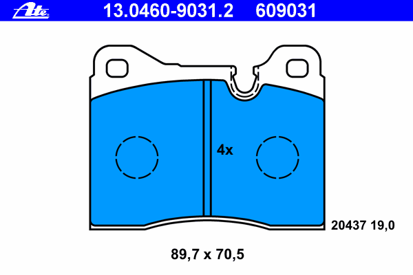 Brake Pad Set, disc brake 13.0460-9031.2