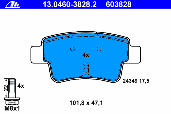 Brake Pad Set, disc brake 13.0460-3828.2