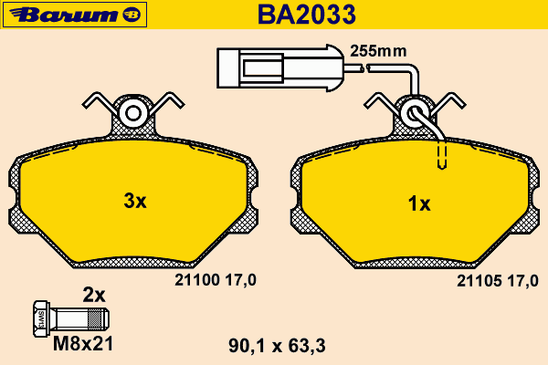 Brake Pad Set, disc brake BA2033