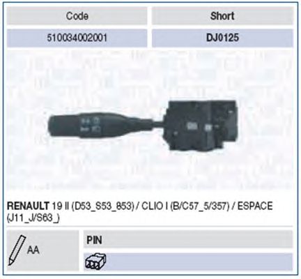Steering Column Switch 510034002001