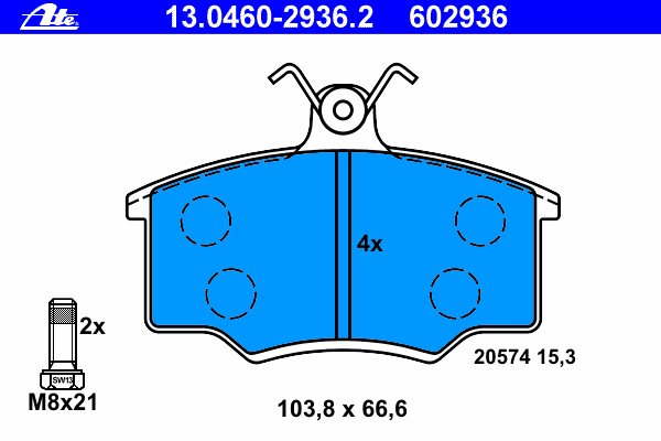 Brake Pad Set, disc brake 13.0460-2936.2