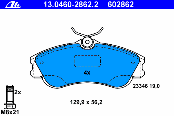 Brake Pad Set, disc brake 13.0460-2862.2