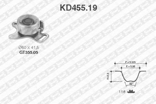 Kit cinghie dentate KD455.19