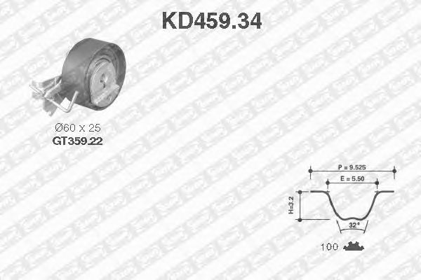 Distributieriemset KD459.34