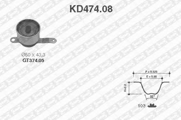 Timing Belt Kit KD474.08