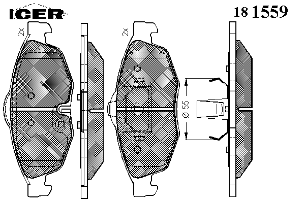 Комплект тормозных колодок, дисковый тормоз 181559