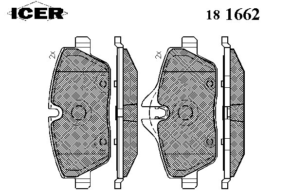Kit de plaquettes de frein, frein à disque 181662