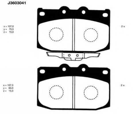 Brake Pad Set, disc brake J3603041