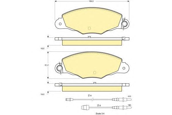 Комплект тормозных колодок, дисковый тормоз 6113364