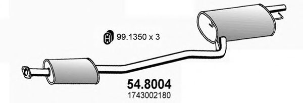 Midden-/einddemper 54.8004