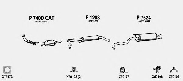 Exhaust System VW240